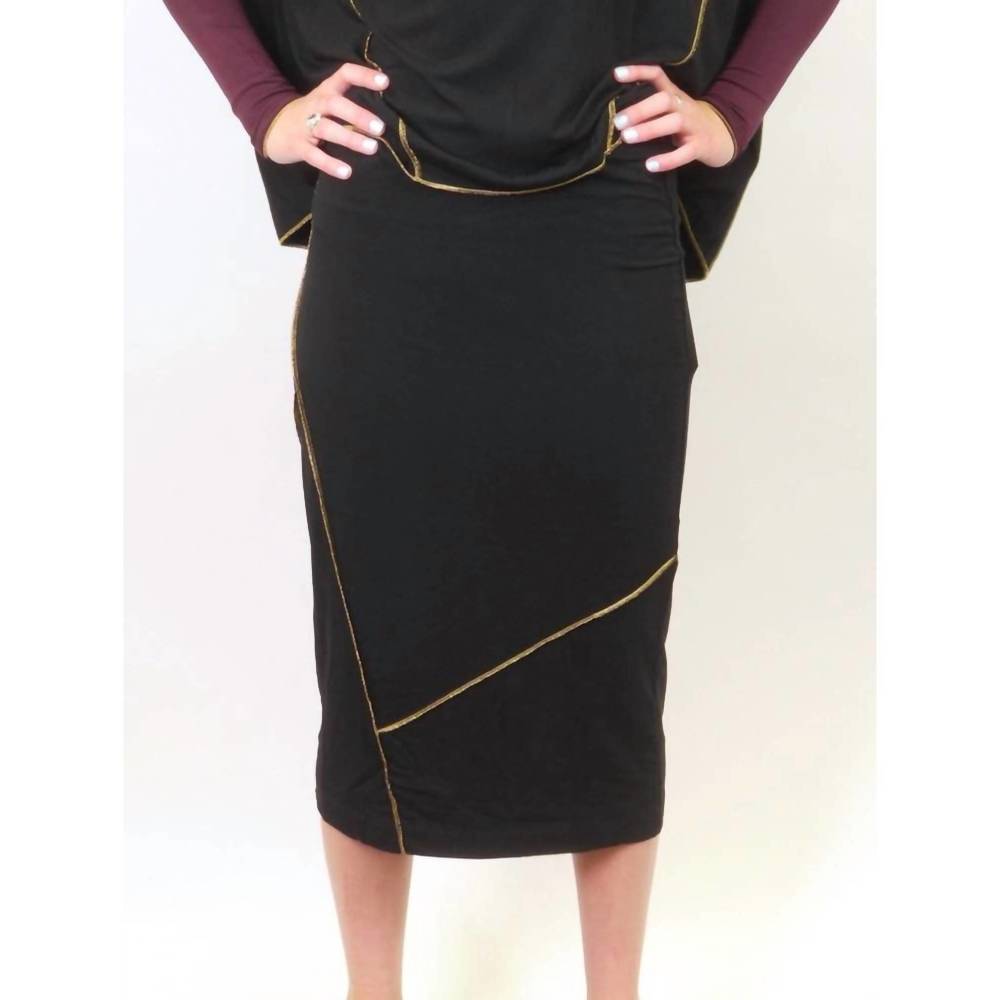 NEW MIKAH etsu skirt in black/gold